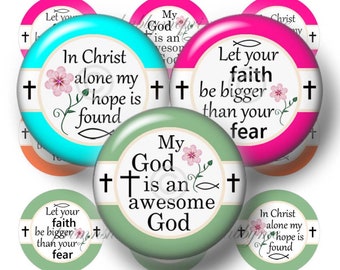 CHRISTIAN,  Bottle Cap Images, 1 Inch circle, Digital Collage Sheet, Instant Digital Download, Religious, Scripture, Bible Verse, (No.14)