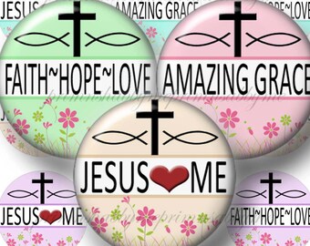 CHRISTIAN, Digital Collage sheet, Bottle Cap Images, 1 Inch circle, Instant Digital Download, Jesus, Religious, Faith,  (No.11)