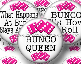 Bunco, 1 Inch Circles, Bottle Cap Images, Collage Sheets, Instant Digital Download, Printable, Images For Cabochons, Funny Sayings