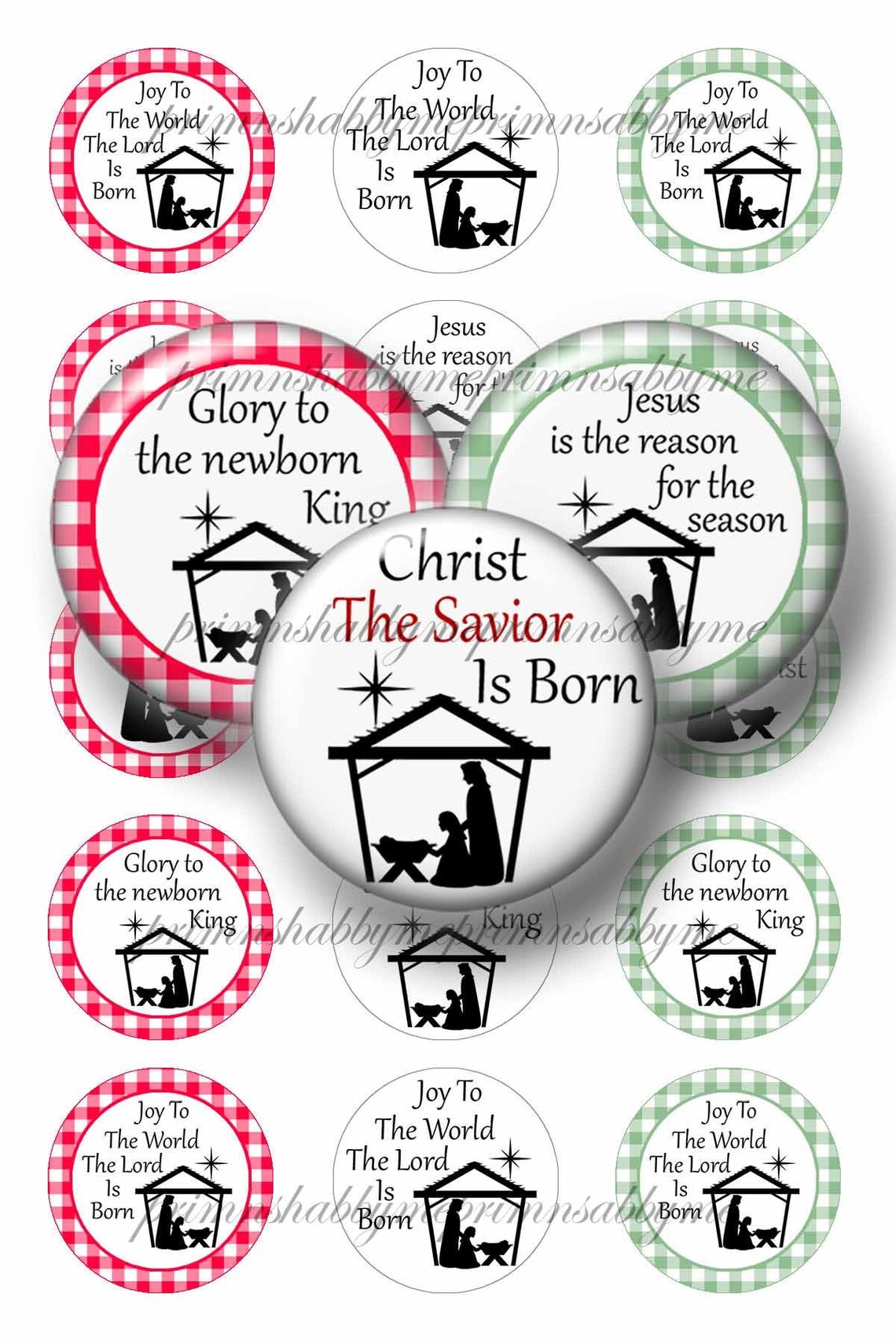 Christmas Nativity Scene 1 Inch Circles Bottle Cap Images | Etsy