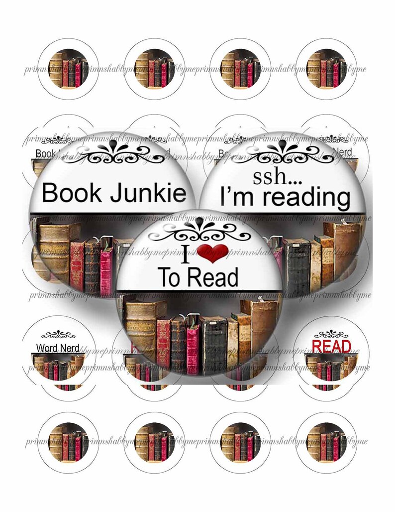 1.313 Circles Badges Books 1 inch Button Machine Digital Download Collage Sheet 2019-1 Magnets Quotes Pins Reading