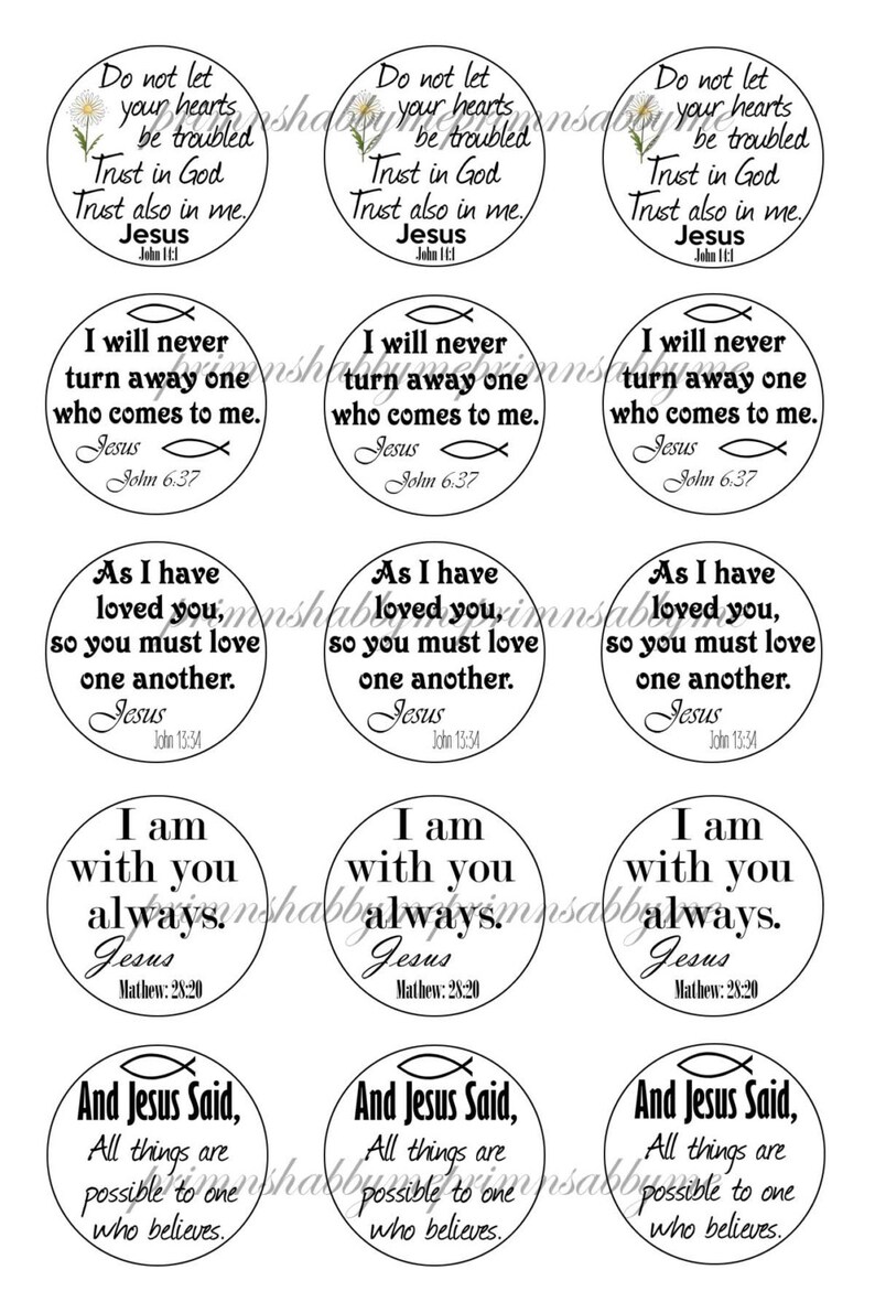 CHRISTIAN JESUS Bible Verses Bottle Cap Images1 Inch - Etsy