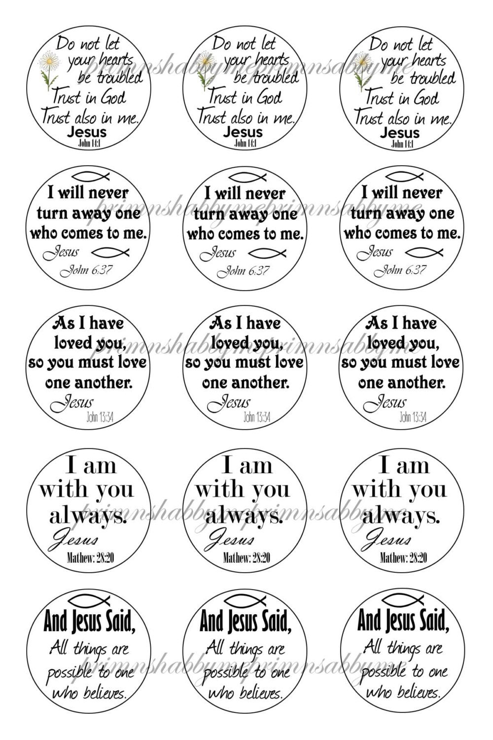 CHRISTIAN JESUS Bible Verses Bottle Cap Images1 Inch - Etsy