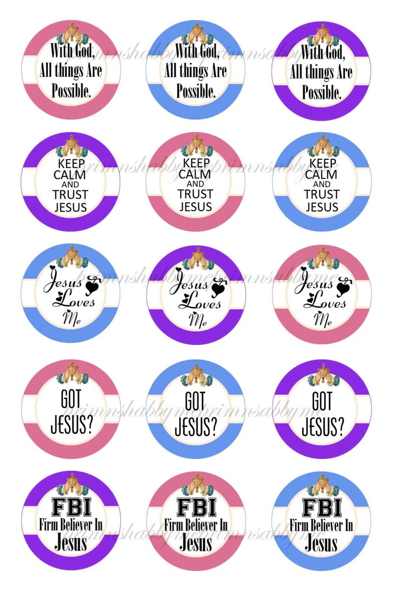 Christian Jesus Bible Verses Bottle Cap Images Digital | Etsy