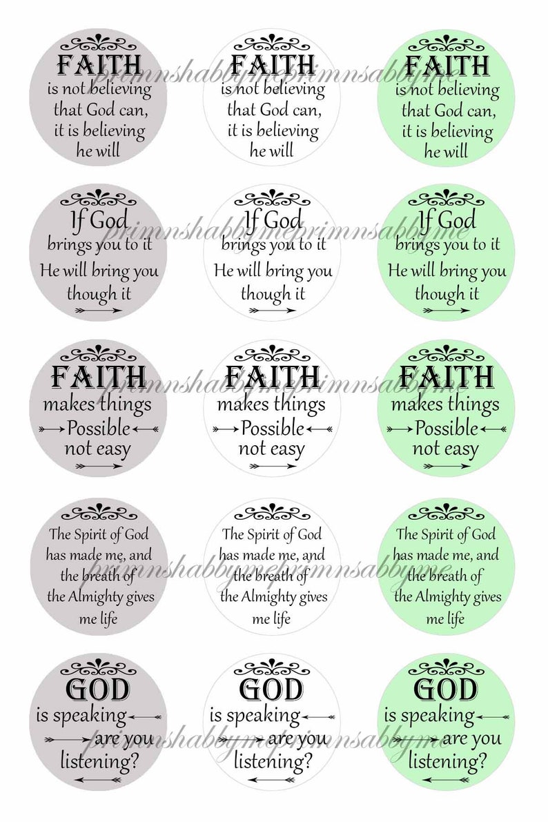 Christian Faith In God Bible Verses Bottle Cap Images 1 | Etsy