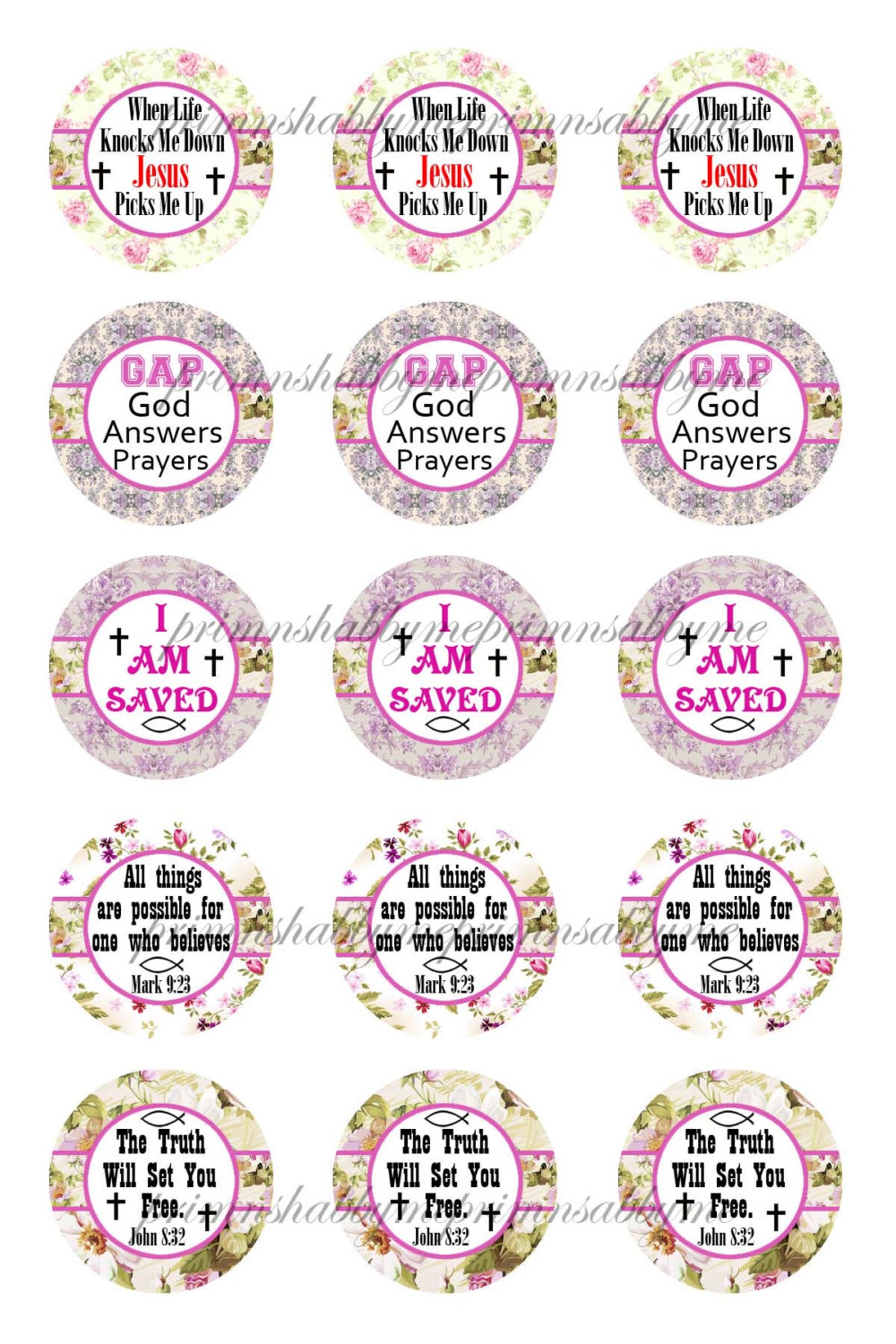 CHRISTIAN JESUS Bible Verses Bottle Cap Images 1 Inch | Etsy