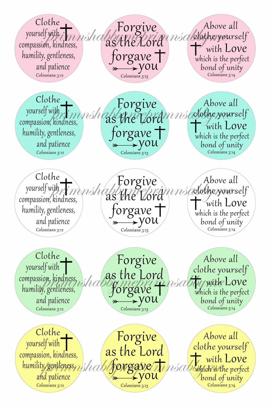 Christian Bible Verses 1 Inch Circle Bottle Cap Images | Etsy