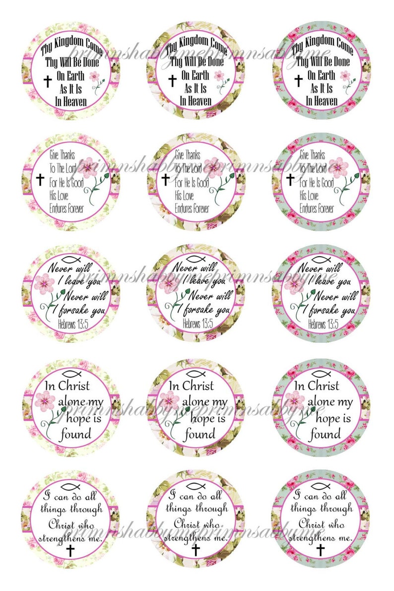 CHRISTIAN JESUS Bible Verses Bottle Cap Images Digital - Etsy