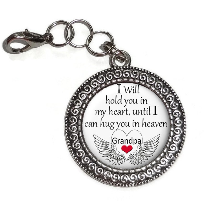 Remembrance Sympathy Gift In Memory Of Key Chain Key Ring Bereavement Grandpa Memorial Purse Charm I Will Hold You In My Heart