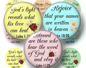 CHRISTIAN, Bible Verses, Bottle Cap Images, 1 Inch Circles, Digital Collage sheet, Jesus, 1 Inch Round, Instant Download, Printable ( No.8)