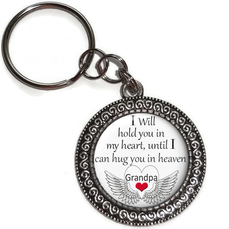 Remembrance Sympathy Gift In Memory Of Key Chain Key Ring Bereavement Grandpa Memorial Purse Charm I Will Hold You In My Heart