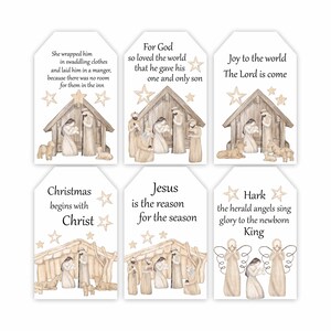 Printable, Christmas Nativity, Tags, Instant Digital Download, Collage ...