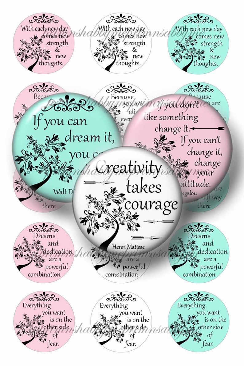 Inspirational Quotes 1 Inch Circle Bottle Cap Images Etsy