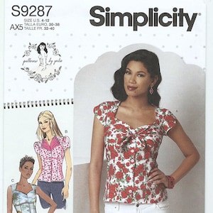 Misses Sweetheart-Neckline Blouses, Sizes 4 to 12, Patterns by Gertie, Simplicity S9287