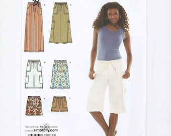 Misses Skirt, Pants, Shorts Sewing Pattern, Simplicity 3796, Sizes 8 to 16, Factory Folded, Uncut, Dated 2007