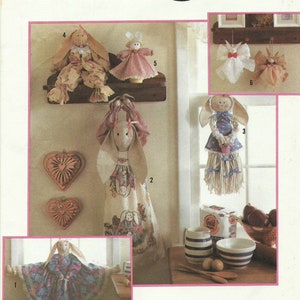 Bunny Craft Items, Simplicity Sewing Pattern 7253, Make 6 Different Bunnies, Factory Folded, Dated 1991