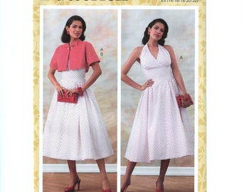 Butterick B6682 Sewing Pattern: Misses Halter Dress, Bolero Jacket (Sizes 14-22)