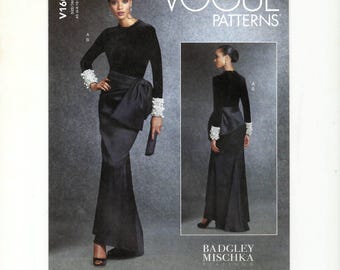 Vogue V1605 Sewing Pattern: Misses Evening Dress, Sizes 6-14, Uncut