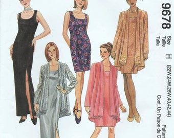 Women's Dress and Jacket Sewing Pattern, Vintage McCall's 9678, Factory Folded, Uncut, Bust 40, 42, 44, Sizes 22W, 24W, 26W