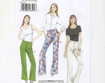 Vogue Very Easy Pants Sewing Pattern V9181, Sizes 14 to 22, Factory Folds