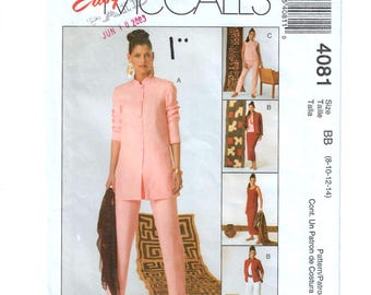 McCall's Sewing Pattern 4081: Shirt-Jacket, Top, Tank Top, Skirt & Pants (Sizes 8-14)