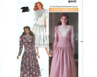 Misses Retro 80's Dress Sewing Pattern Butterick 4462, Sizes 6-10, Uncut