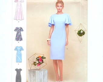 Simplicity 8292 Dress Sewing Pattern, Sizes 14-22, Flounce Sleeve