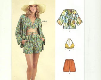 New Look N6737 Sewing Pattern: Women's Jacket, Halter Top & Shorts (Sizes 8-20)