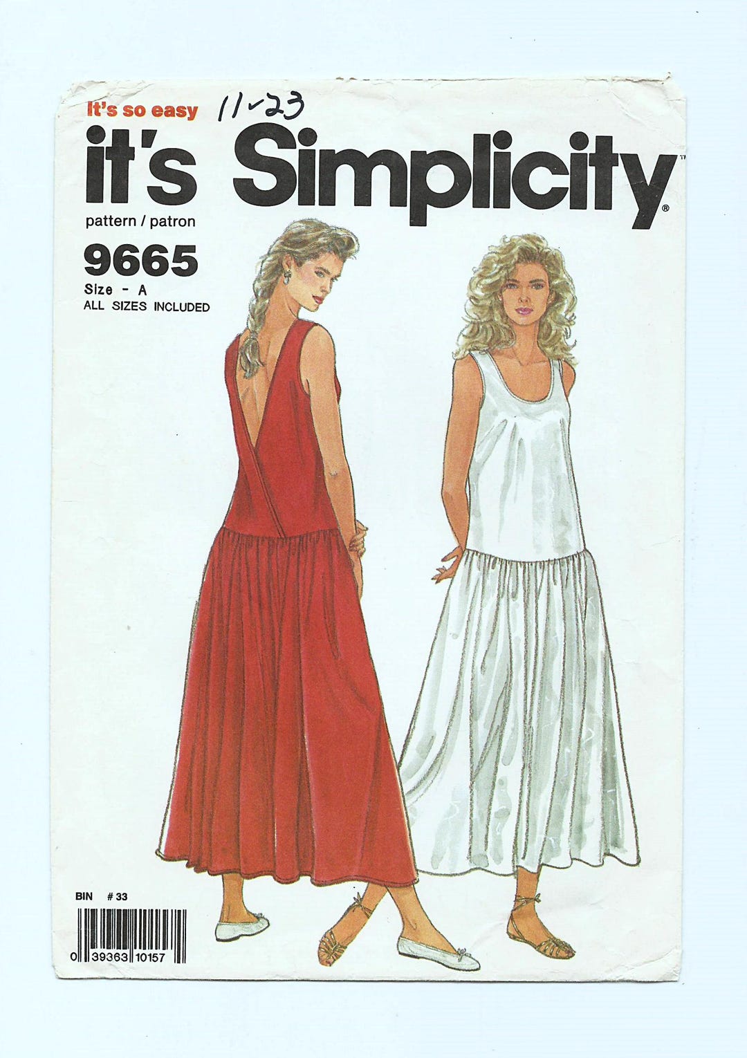 Misses Dress Easy Sewing Pattern, Simplicity 9665, Factory Folded ...