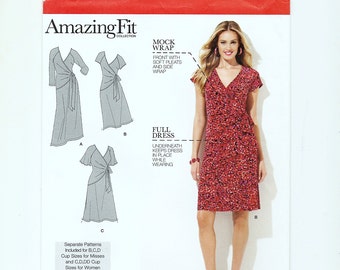 Misses/Women's Knit Dress Sewing Pattern Simplicity 1653, Amazing Fit Collection, Sizes 10 to 18, Bust 32 1/2 to 40, Factory Folded, Uncut