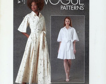 Vogue Misses Dress and Belt Sewing Pattern V1783, Sizes 8 to 16,  Bust 31 1/2 to 38, Fitted Thru Bust, Front Button Dress