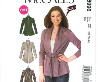 McCall's M6996 Jacket Sewing Pattern: Unlined Knit Design, Sizes 16-26