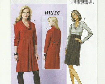 Butterick B5523 Dress Sewing Pattern: A-Line Pullover, Sizes 8-14
