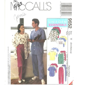 Unisex Uniform Scrubs Sewing Pattern: McCalls 9652 - Sizes S-L