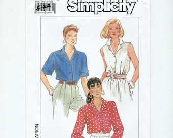 Misses Shirt Sewing Pattern, Simplicity 9594, Sizes 6-12, Uncut