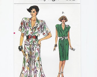 Vintage 80s Vogue Sewing Pattern: Dress, Top & Skirt (Sizes 8-12)