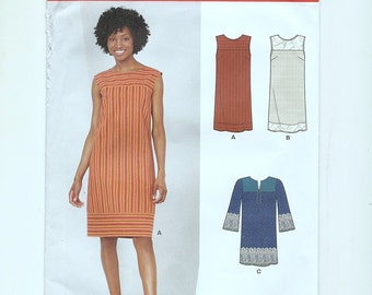 Misses Dress Sewing Pattern, New Look N6619, Sizes 10 to 22, Bust 32 1/2 to 44 inches, Factory Folded, Uncut