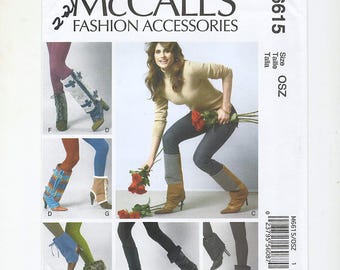 Boots, Heels, Shoes Footwear Toppers Sewing Pattern, McCalls M6615, One Size, Uncut