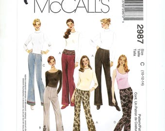Bootleg Pants Sewing Pattern: McCall's 2987, Misses Sizes 10-14, Uncut