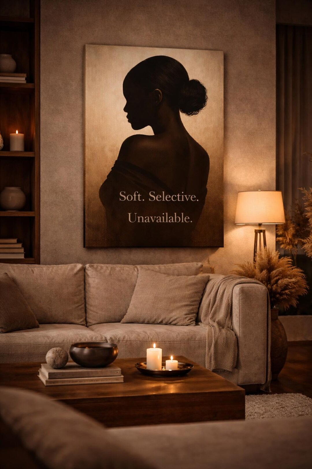 Soft Life Black Woman Wall Art | Elegant Feminine Canvas Print ...
