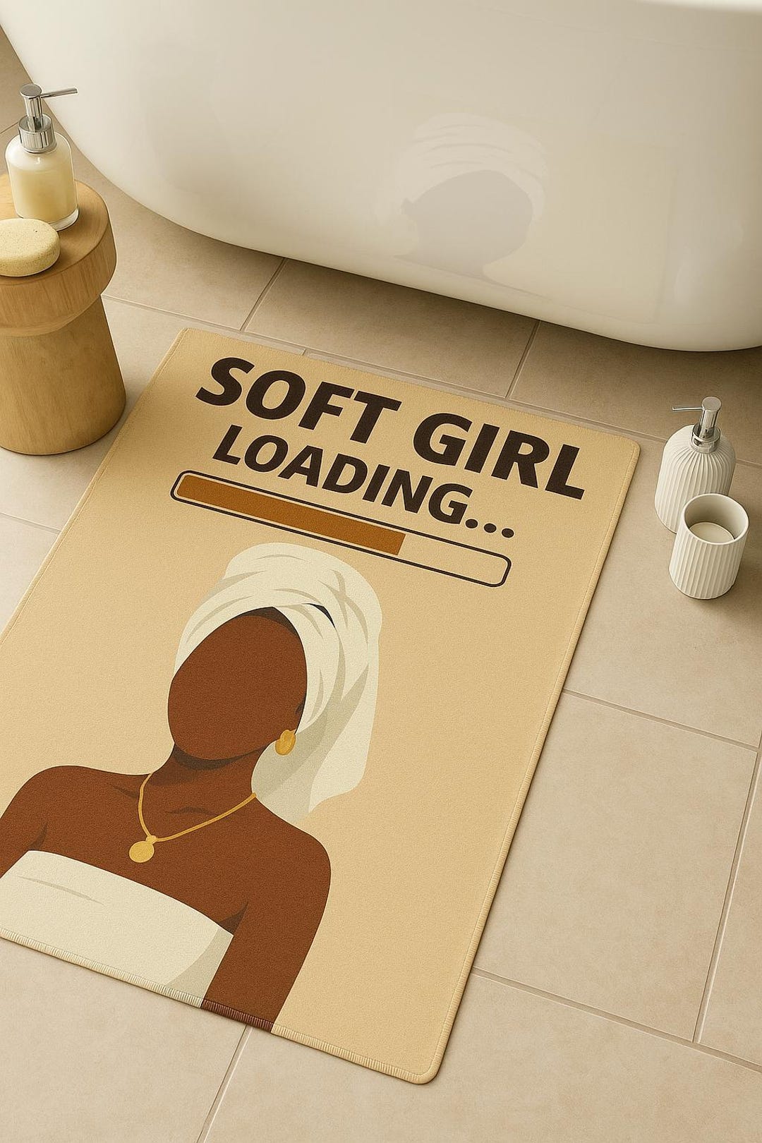 Soft Girl Loading Rug | Afrocentric Bathroom Rug | Black Woman Area Rug ...
