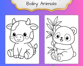 25 Kawaii Baby Animals Coloring Pages - Printable A4(PDF)