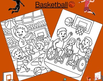 25 målarbilder med basketboll - utskrivbara A4 (PDF)