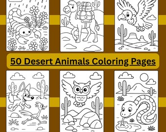 50 Desert Animals Coloring Pages for Kids - Printable A4 Pdf