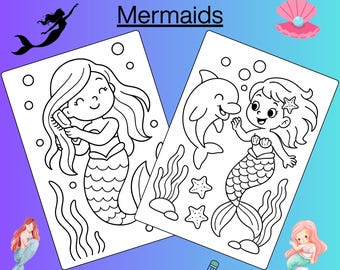25 Mermaid Coloring Pages - Printable A4 (PDF)