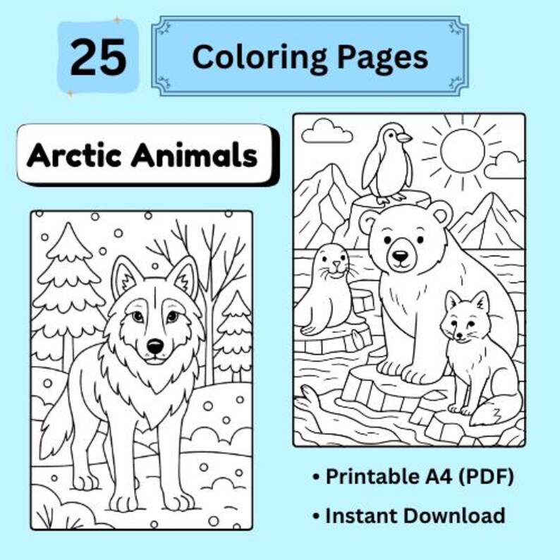 25 Arctic Animals Coloring Pages for Older Kids (ages 6-10) - Detailed ...
