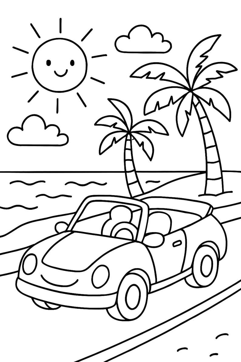 50 Vehicles Coloring Pages for Kids | Transportation Activity (A4 ...