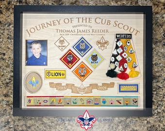 Honor the Achievement - Journey of the Cub Scout Plaque, 11x14 wood plaque, Customized, Arrow of Light, Cub Scouts, BSA1414