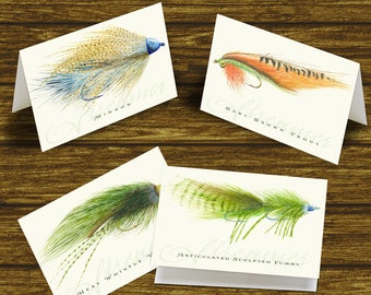 Minnow notecard set, thank you cards, best man gifts, fly fishing notecard set, fly fishing thank you cards, PT0104