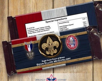 Eagle Scout candy bar wrappers, Eagle Scout Court of Honor, Hersheys chocolate bar wrappers, Court of Honor, BSA0904